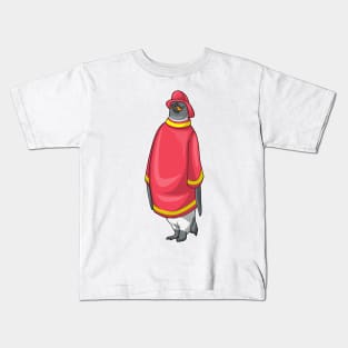 Penguin Firefighter Fire department Kids T-Shirt